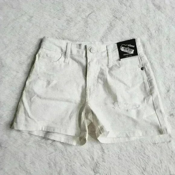 Art Class Girls' Destructed High-Rise Jean Shorts, 4KIDM-AZ - Picture 2 of 4